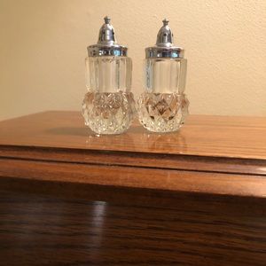 Elegant glass salt & pepper shakers